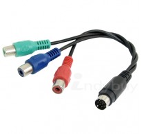 25CM 7-Pin S-Video to 3 RCA RGB Component TV HDTV Cable